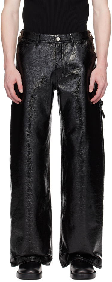 Cargo nohavice Courrèges Sailor Black Vinyl Trousers Čierna | 124CPA188VY0014, 0