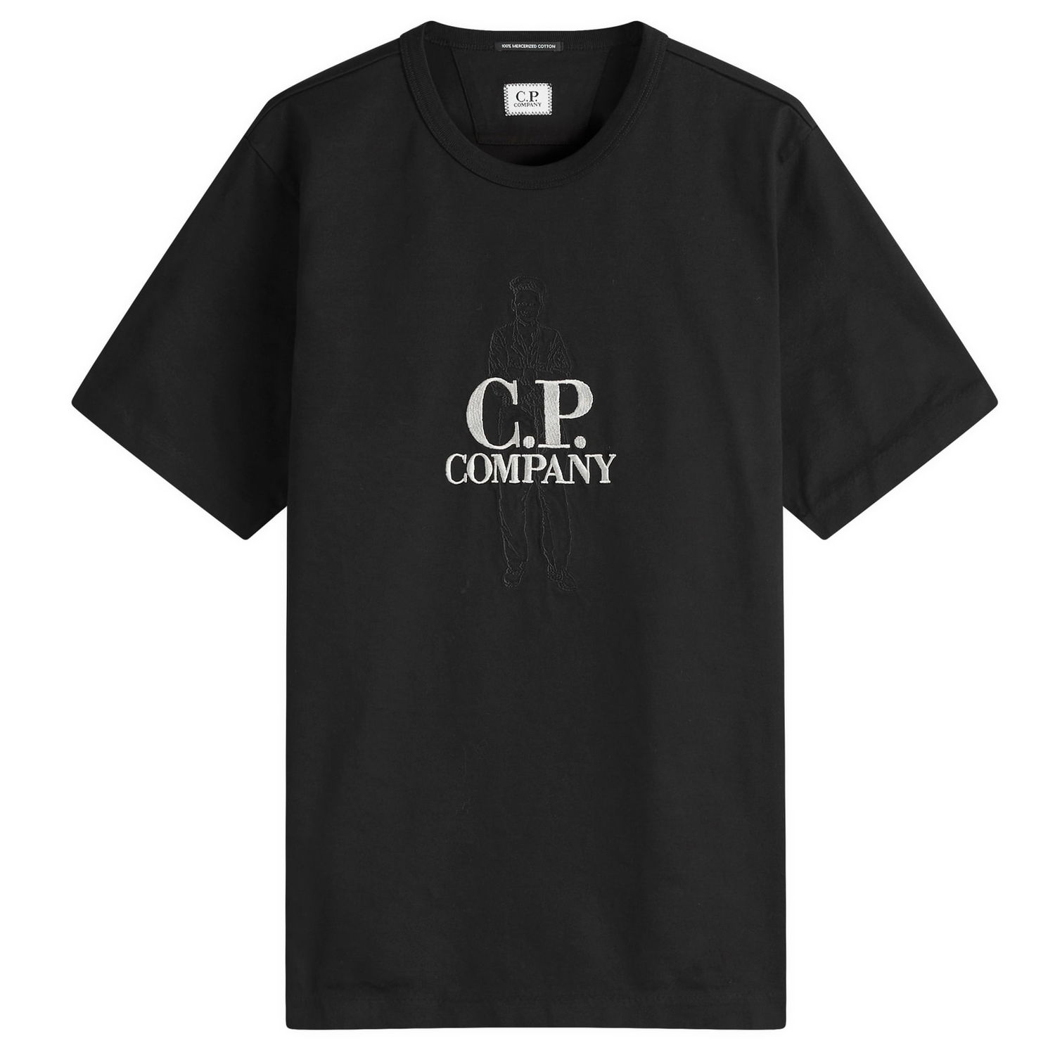 Tričko C.P. Company C.P. Company 30/2 Embroidered British Sailor T-Shirt, Large Čierna | 18CMTS106A-110301W-999, 1