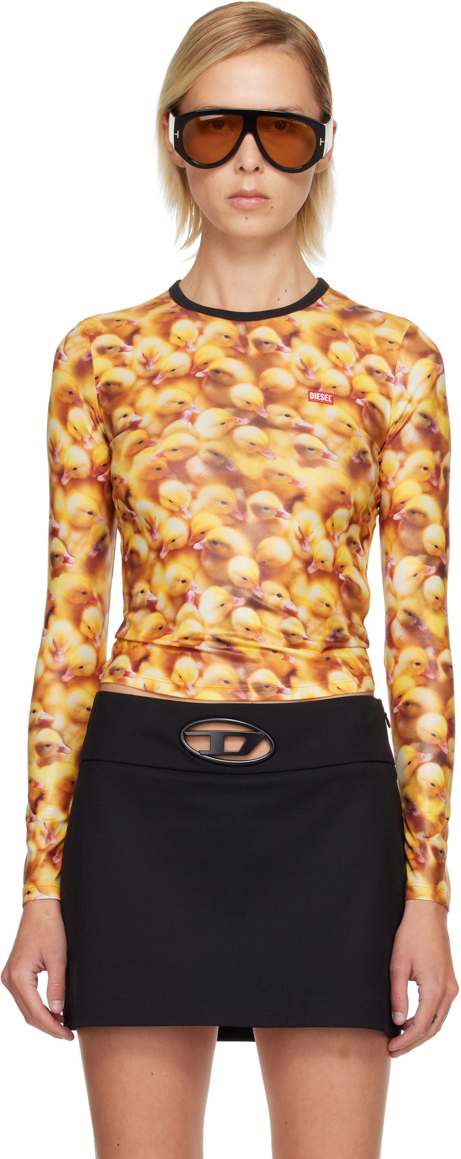 Tričko Diesel All-Over Duckling Print Crewneck Long Sleeve Top Rôznofarebný | A19608 0JLCC, 0