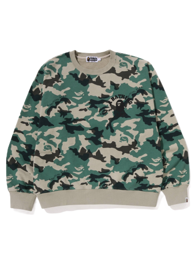 Sveter BAPE Woodland Camo Loose Fit Crewneck Zelené | 1J30-113-011