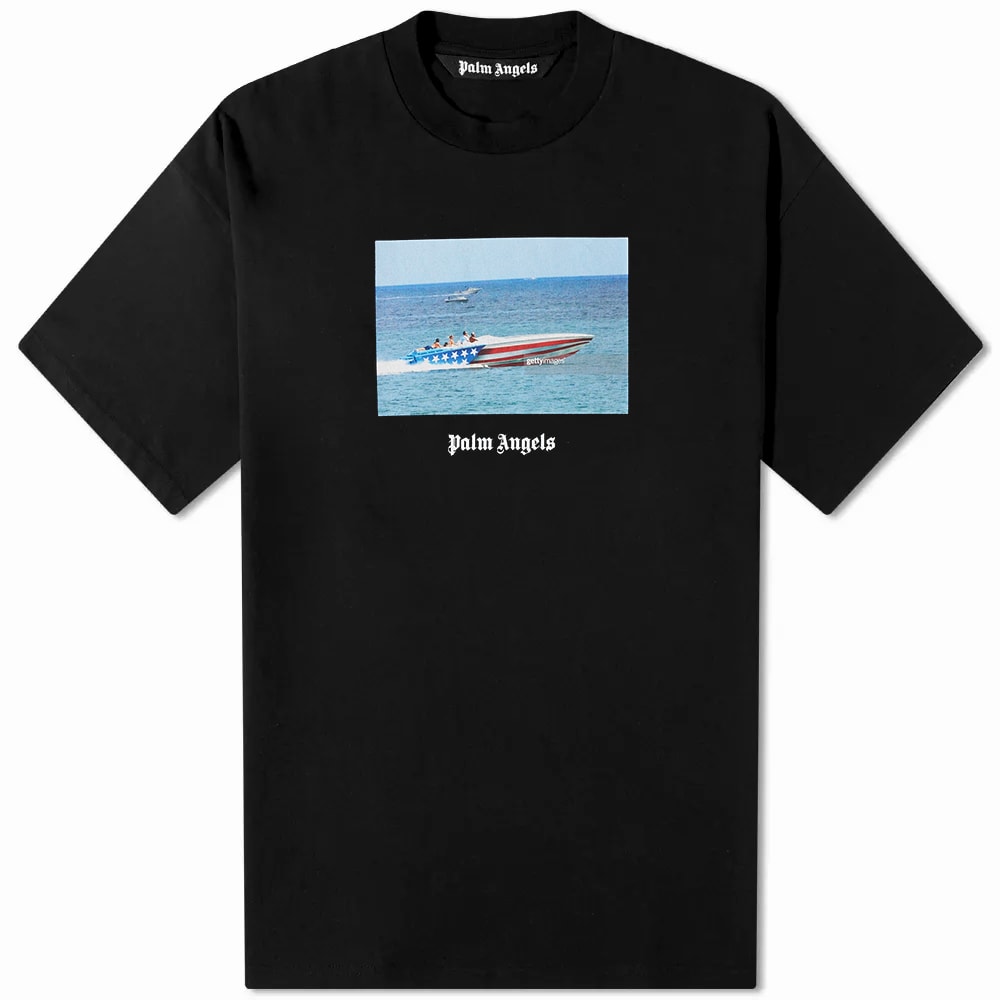 Tričko Palm Angels Getty Speedboat Tee Čierna | PMAA001S23JER0031001, 0