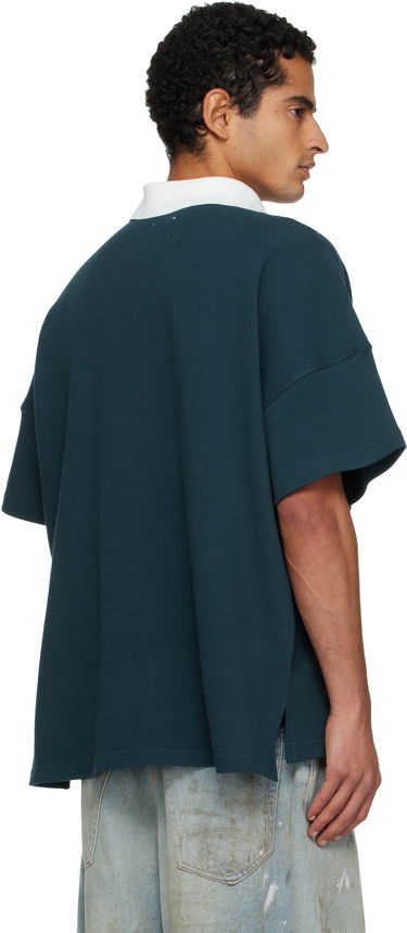 Polo tričko Rhude Piqué Relaxed-Fit Short Sleeve Polo Shirt Navy | RHFW25PO01012, 2