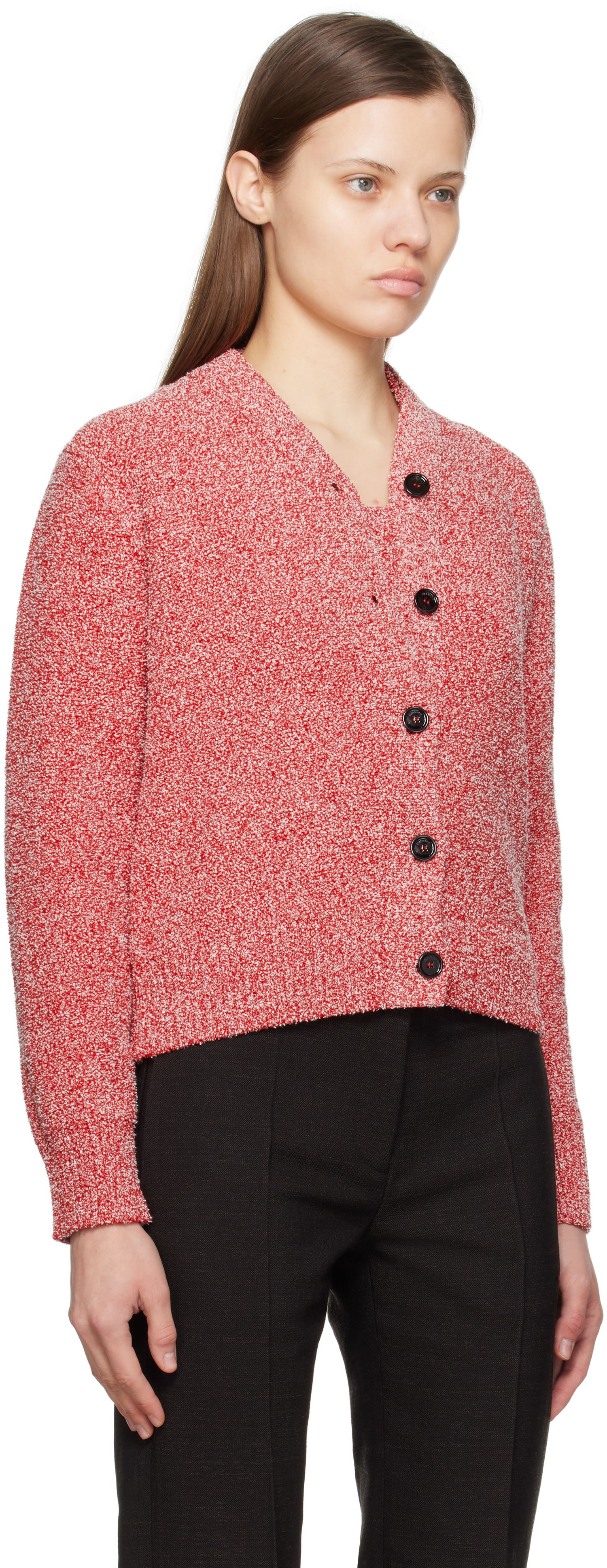 Sveter FERRAGAMO Salvatore Ferragamo Bouclé Knit Cardigan Červená | 781005, 1