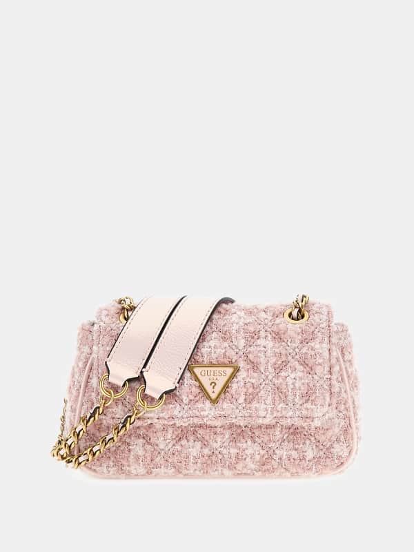 Taška cez rameno GUESS Tweed Giully Mini Crossbody Bag Ružová | HWTK8748780, 0