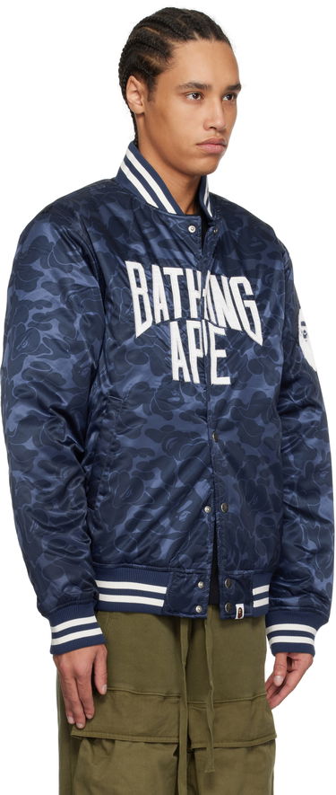 Bomber bunda BAPE A Bathing Ape Camo Varsity Bomber Jacket Navy | 001HJK801005M, 1