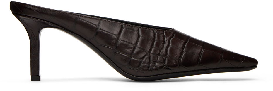 Tenisky a topánky Acne Studios Heeled Embossed Leather Mules "Brown" Hnedá | AD0533-, 0