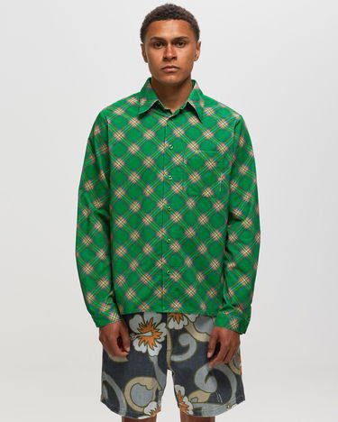 Košeľa ERL Plaid Button-Up Shirt Zelené | ERL06B007, 4
