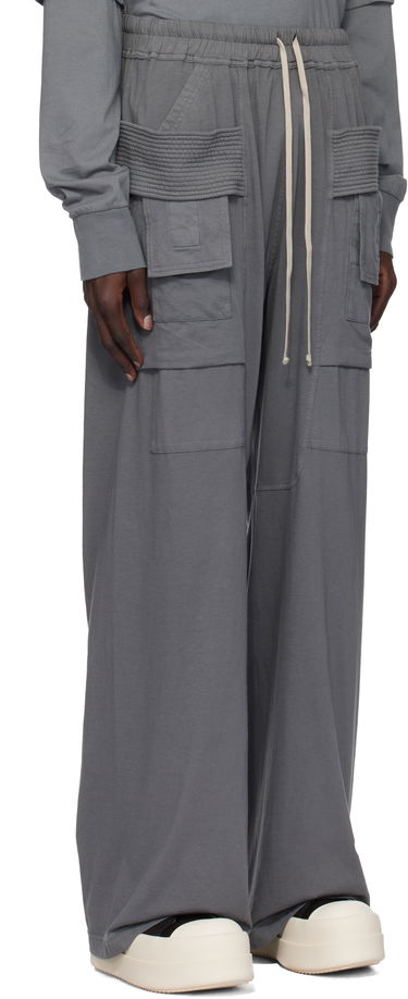 Cargo nohavice Rick Owens Rick Owens DRKSHDW Porterville Creatch Wide Drawstring Cargo Pants Šedá | DU02D2394 RN, 1