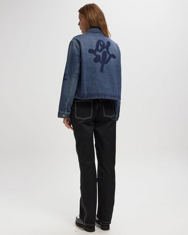 Bunda ØLÅF Monogram Denim Jacket Modrá | W220502-BLUE, 2