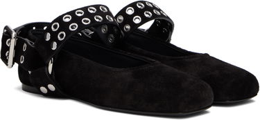 Starostlivosť o obuv Alaïa ALAÏA Biker Suede Ballerina Flats Čierna | AA3A041CK177, 3
