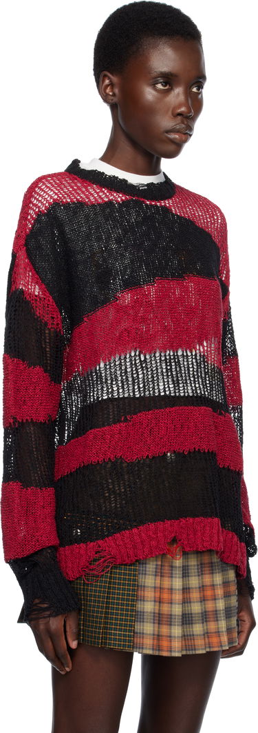 Sveter Andersson Bell Andersson Bell Striped Distressed Knit Sweater Červená | atb1284m, 4