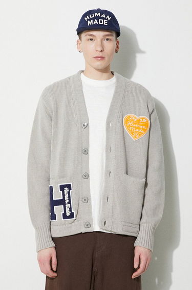 Sveter Human Made Low Gauge Knit Cardigan Šedá | HM27CS036, 0