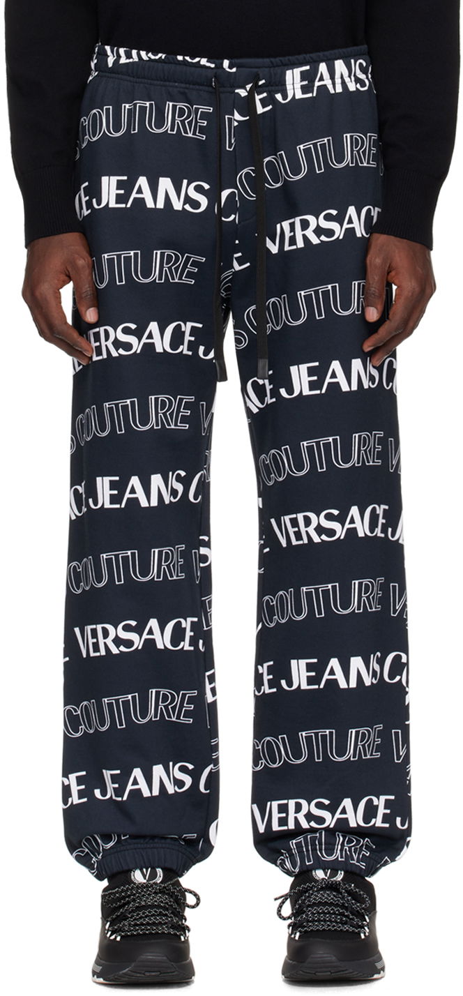 Tepláky Versace Couture Black & White All Over Sweatpants Čierna | E76GAA315_EFS129