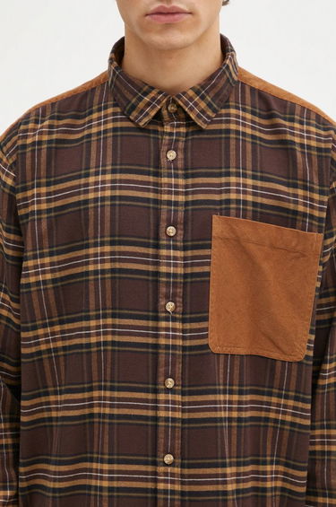 Košeľa Barbour Barbour Wolfwood OS Checked Shirt, Regular Fit Hnedá | MSH5508, 3