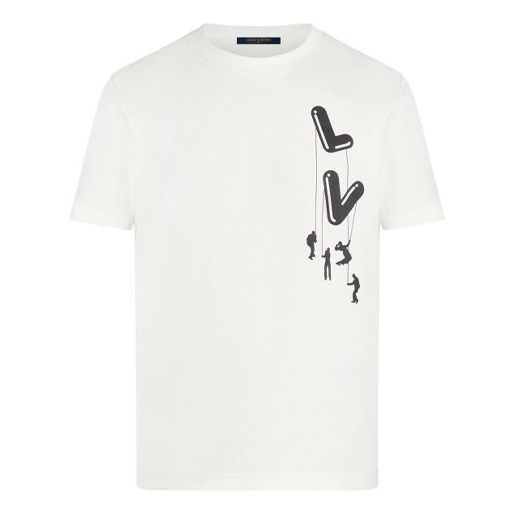 Tričko Louis Vuitton Paratrooper Print T-Shirt Biela | 1A8P8U, 0