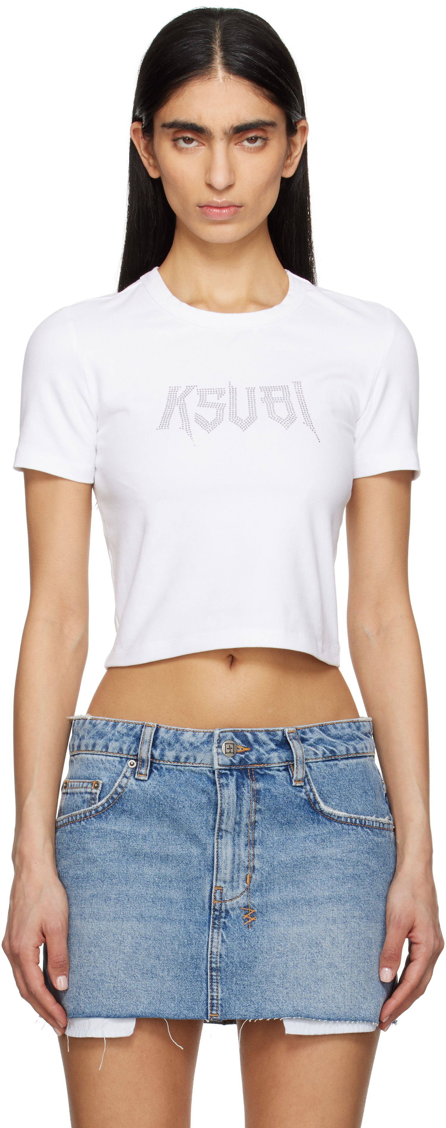 Crop Top Ksubi Ksubi Kingdom Baby Cropped T-Shirt Biela | WSP25TE006, 0