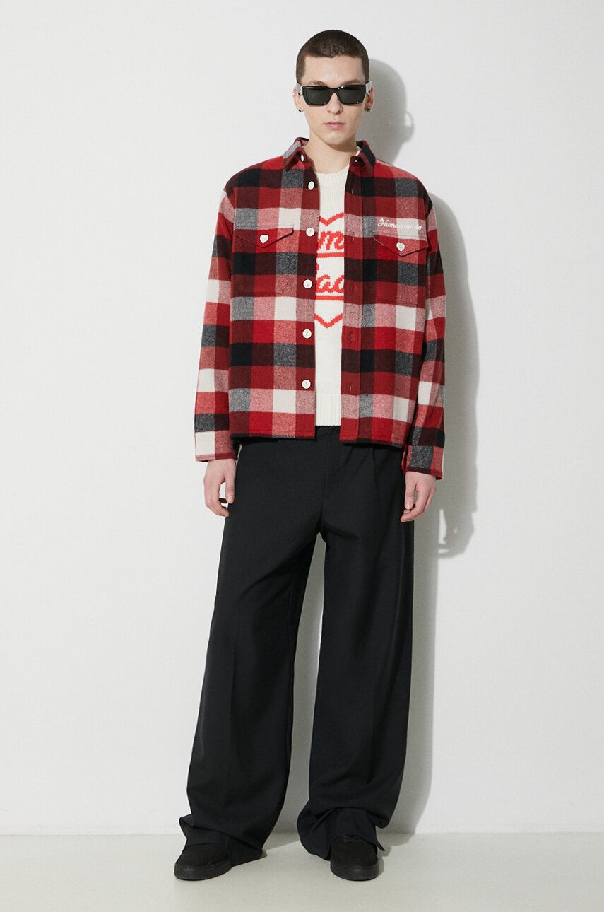 Wool Check Relaxed Shirt