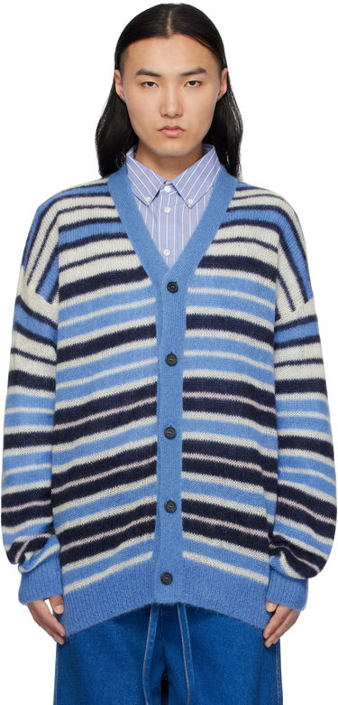 Sveter Marni Marni Lightweight Fuzzy Wuzzy Stripe Cardigan Modrá | CDMG0153Q0 UFU178, 0