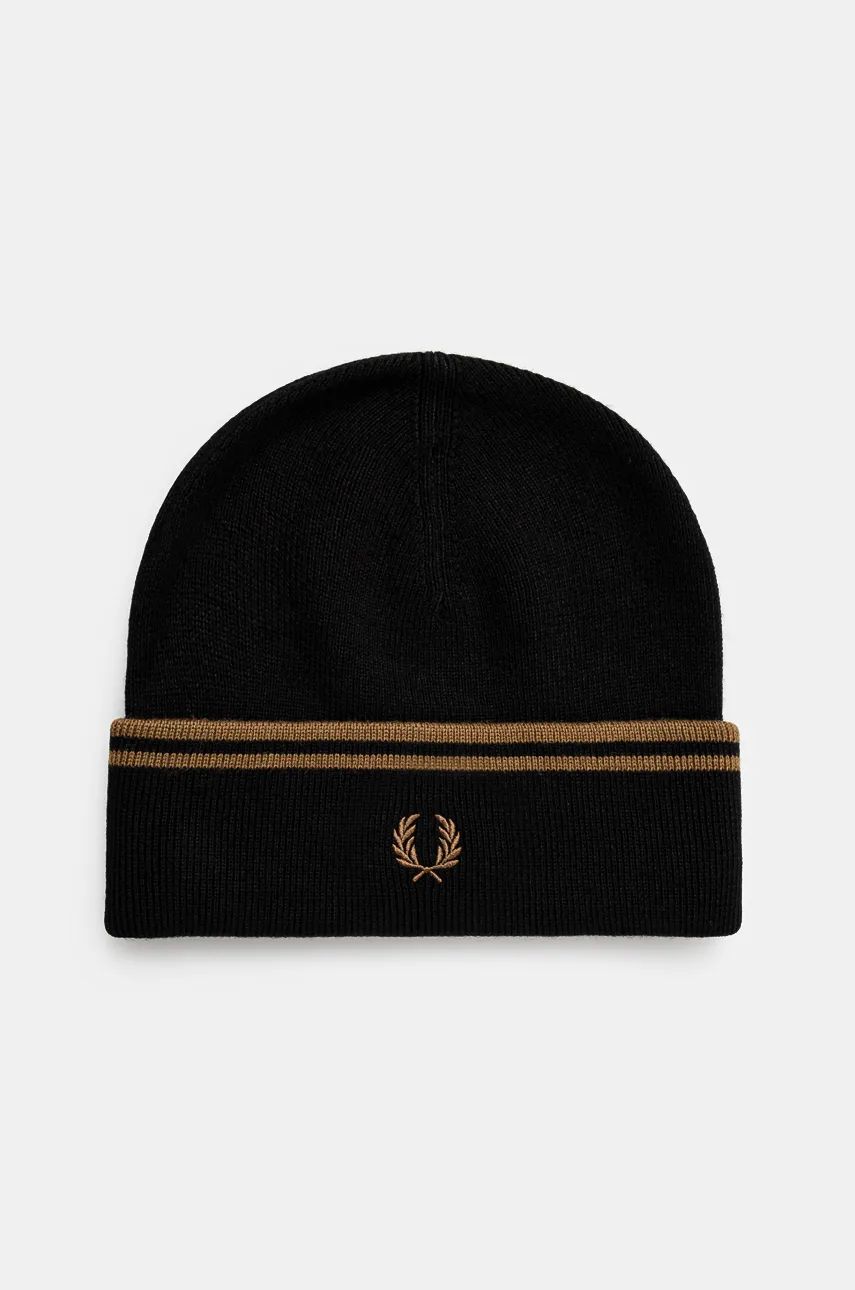Kulicha Fred Perry Twin Tipped Merino Wool Beanie Čierna | C9150.S77, 0