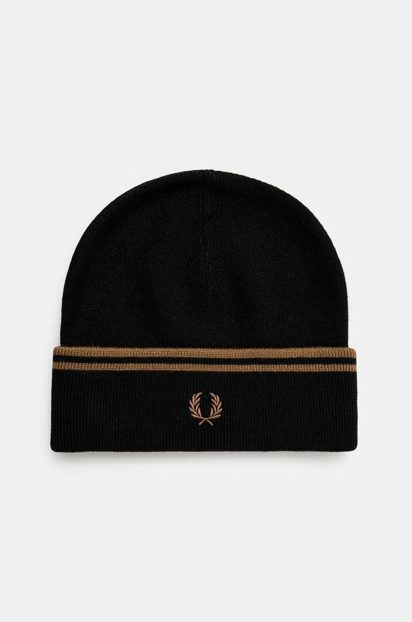 Kulicha Fred Perry Twin Tipped Merino Wool Beanie Čierna | C9150.S77