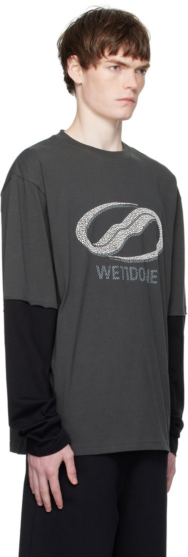 Tričko We11done We11done Pearl Logo Layered Long Sleeve T-Shirt Šedá | WD-TT2-25-739-U-CH, 1