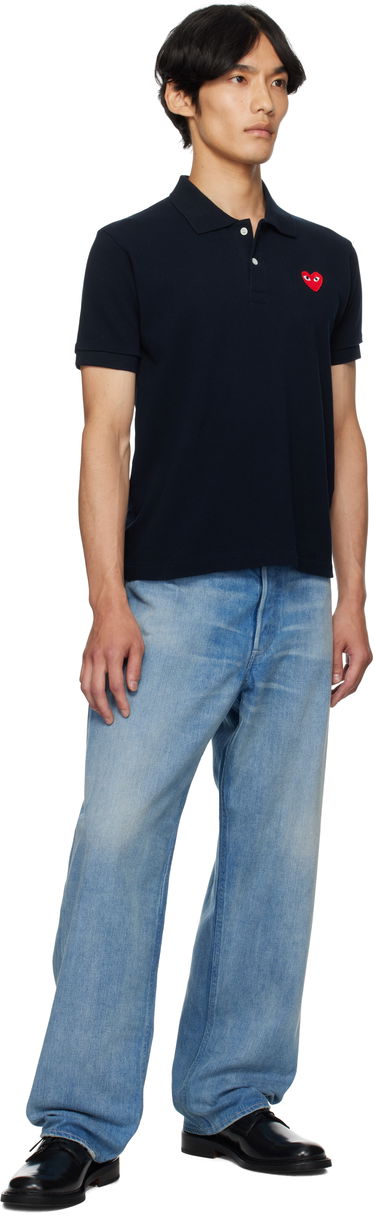 Polo tričko Comme des Garçons Comme des Garçons Play Heart Patch Polo Navy | AZ-T006-051, 3