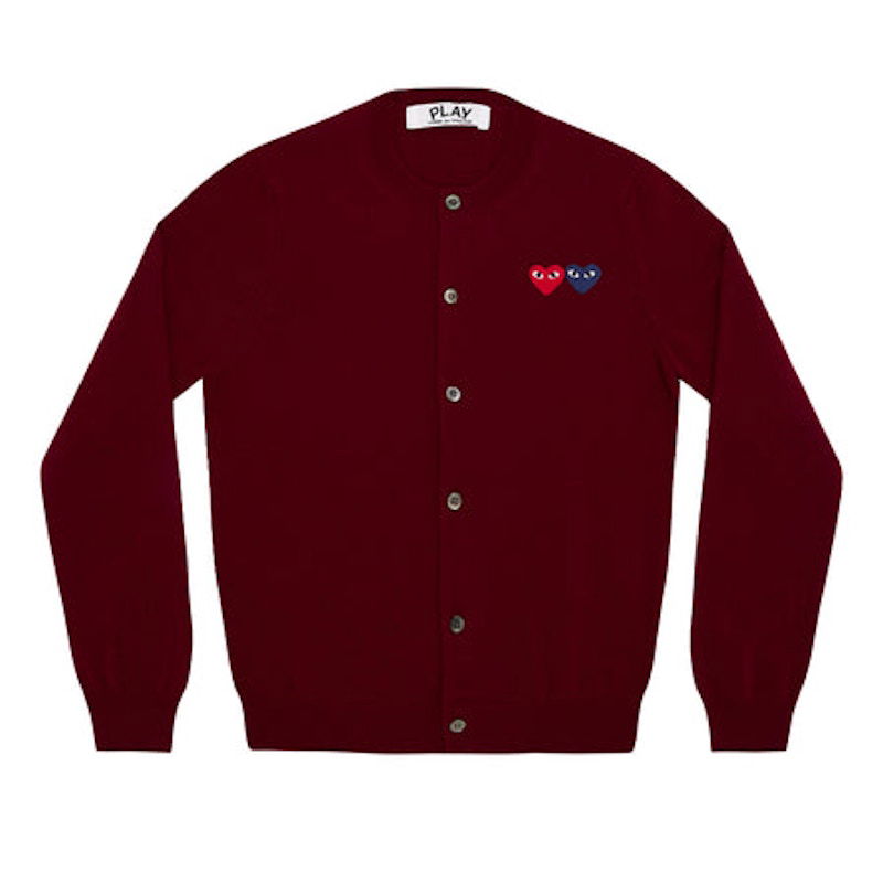 Sveter Comme des Garçons Play Double Heart Cardigan Červená | AZ-N057-051-4