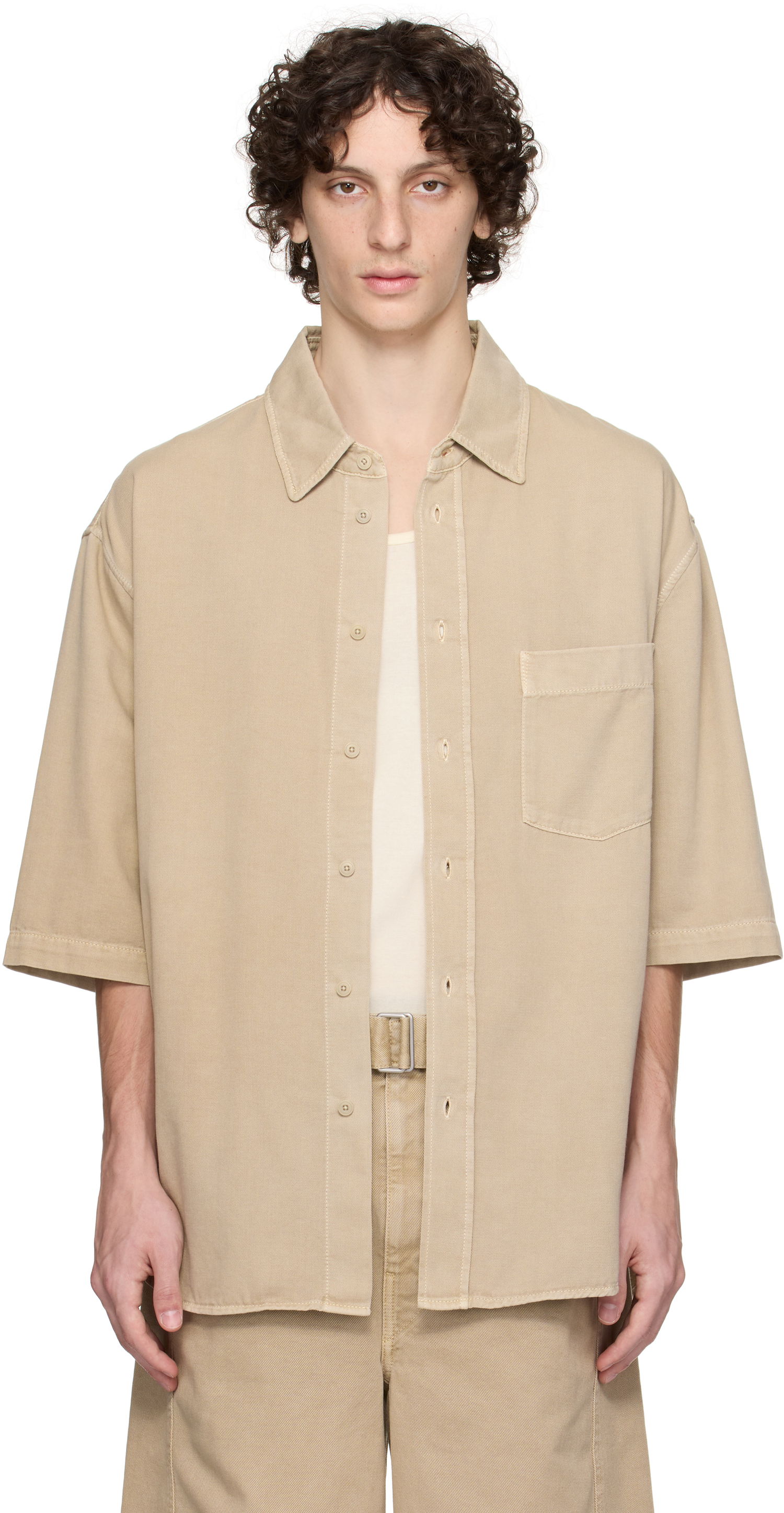 Košeľa LEMAIRE Lemaire Short Sleeve Denim Shirt Béžová | SH1174 LD1044, 0