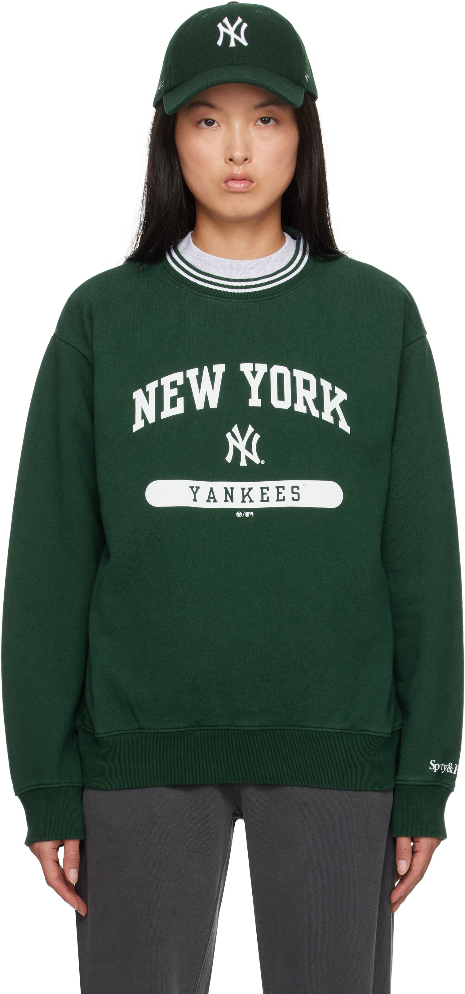 Mikina Sporty & Rich Sporty & Rich '47 Edition New York Yankees Crewneck Sweatshirt Zelené | ST045505634GR10, 0