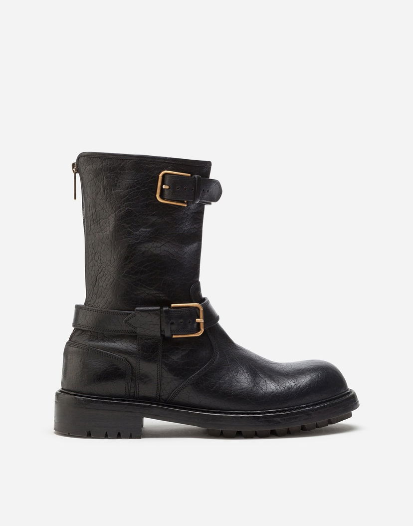 Doplnky Dolce & Gabbana Dolce & Gabbana Horsehide Biker Boots Čierna | A70032AW35280999