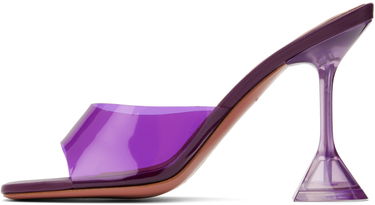 Starostlivosť o obuv Amina Muaddi Amina Muaddi Lupita Glass Slipper Heeled Sandals Fialová | LUPITA GLASS SLIPPER CL PLEXI PV, 2