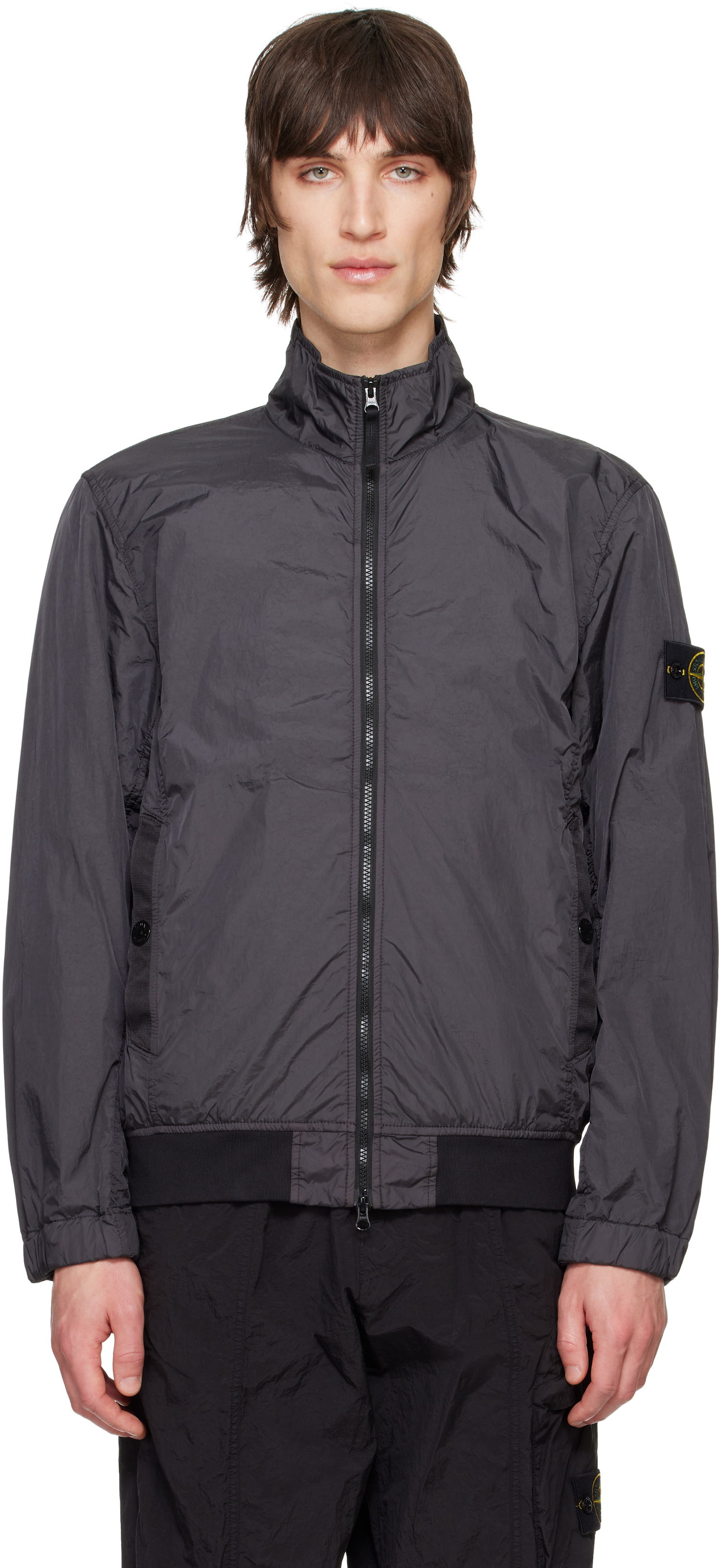 Bomber bunda Stone Island Stone Island Crinkle Reps R-NY Jacket Šedá | K1S15 4100037 S0A23, 0