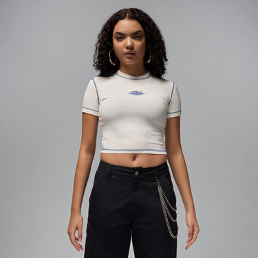 Crop Top Jordan Jordan Rare Air Cropped Short Sleeve T-Shirt Biela | IB2920-133, 0