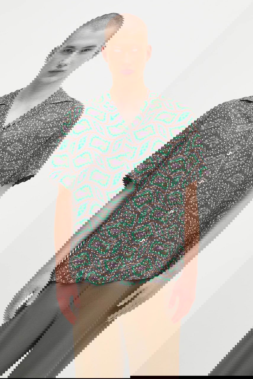 Košeľa Drôle de Monsieur Drôle de Monsieur La Chemise Paisley Relaxed Fit Shirt Zelené | H.SH229.VI021, 0