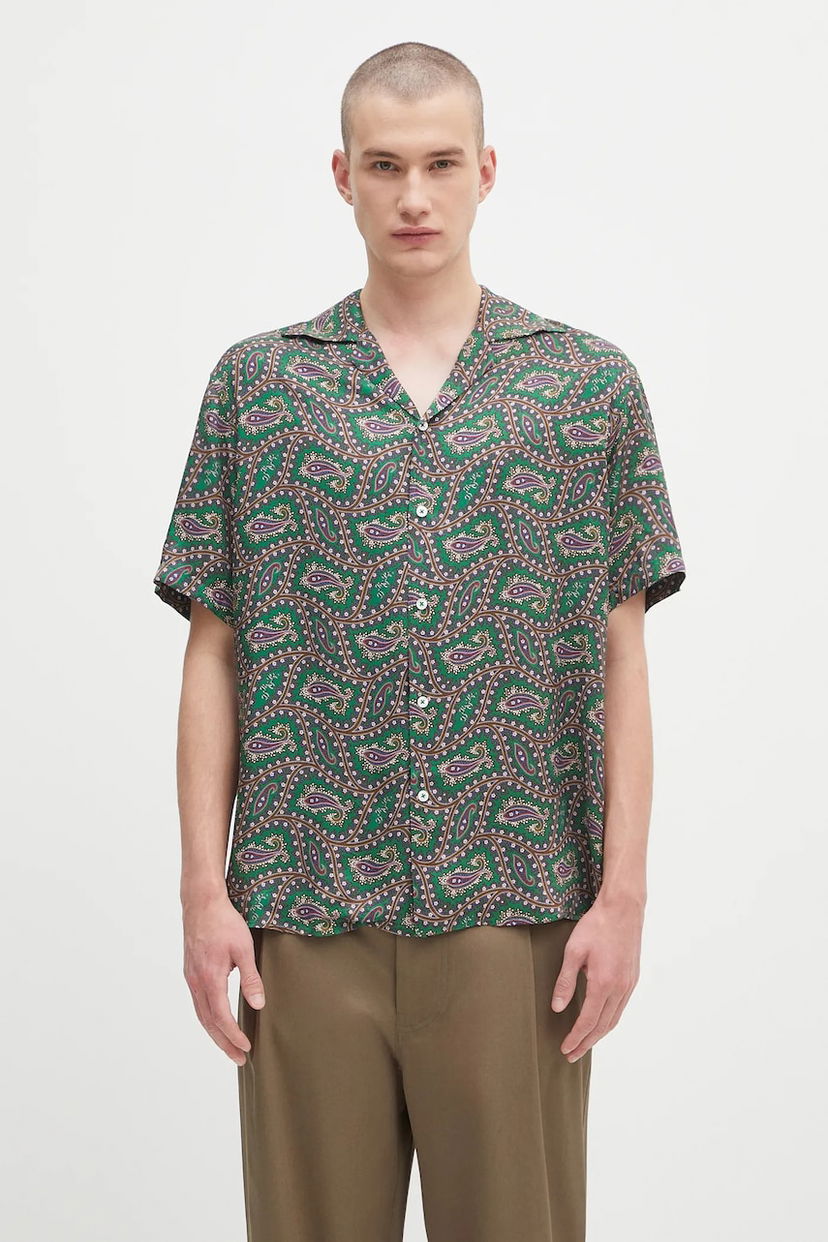 Košeľa Drôle de Monsieur Drôle de Monsieur La Chemise Paisley Relaxed Fit Shirt Zelené | H.SH229.VI021