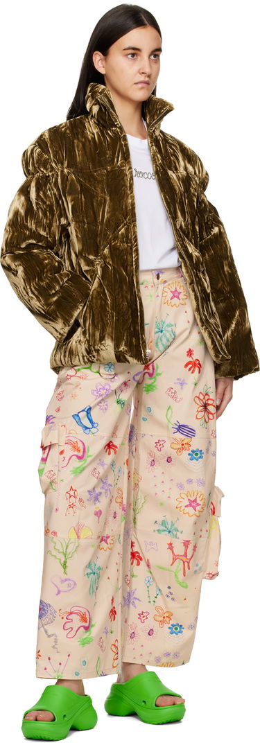 Prešívaná bunda Collina Strada Collina Strada Velvet Puffer Jacket Hnedá | XX5001 CRUSHED VELVET, 3