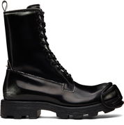 D-Hammer Bt D Lace-Up High-Top Boots with Shiny Finish and Rubber Toe
