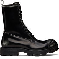 D-Hammer Bt D Lace-Up High-Top Boots with Shiny Finish and Rubber Toe