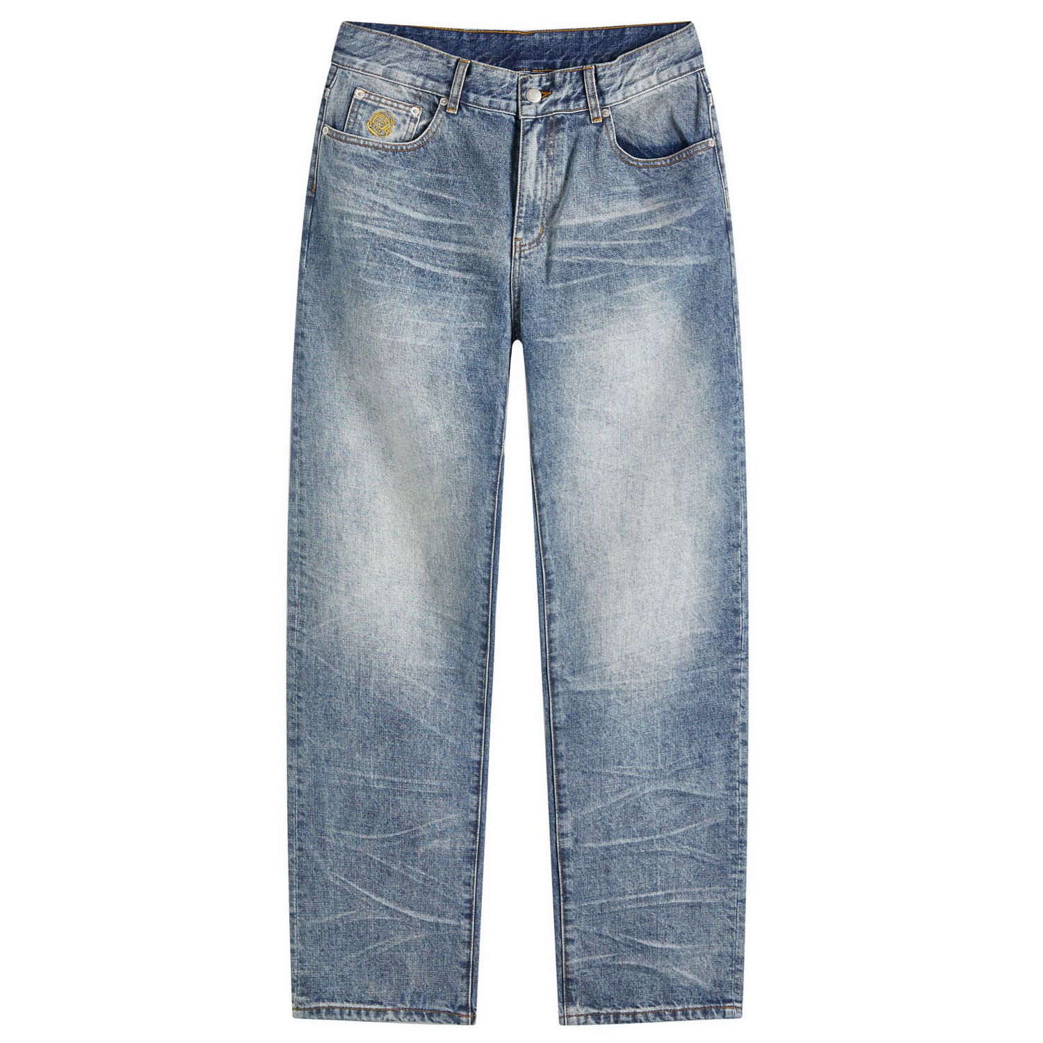 Džínsy BILLIONAIRE BOYS CLUB Duck Embroidered Denim Jeans in Heavy Wash Modrá | B24426-BLU, 0