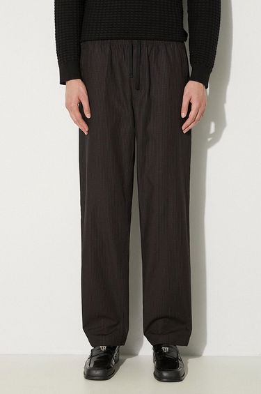 Nohavice a džínsy WOOD WOOD Stanley Crispy Check Trousers Čierna | 12235008.5274, 0