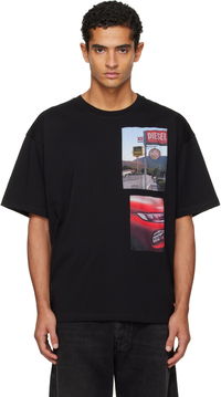 T-shirt with Roadside Scene and Car Photo Patches