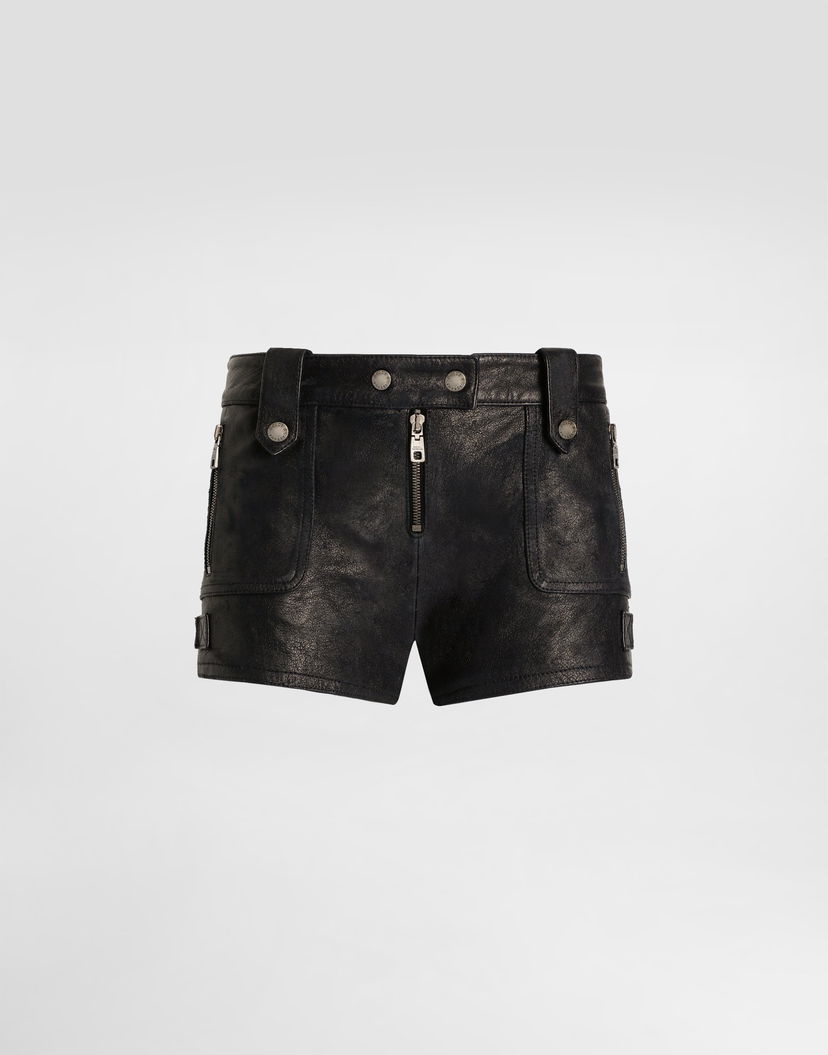 Šortky Dolce & Gabbana Dolce & Gabbana Vintage Leather Shorts 38 Čierna | FTDE4LGDDEHN0000