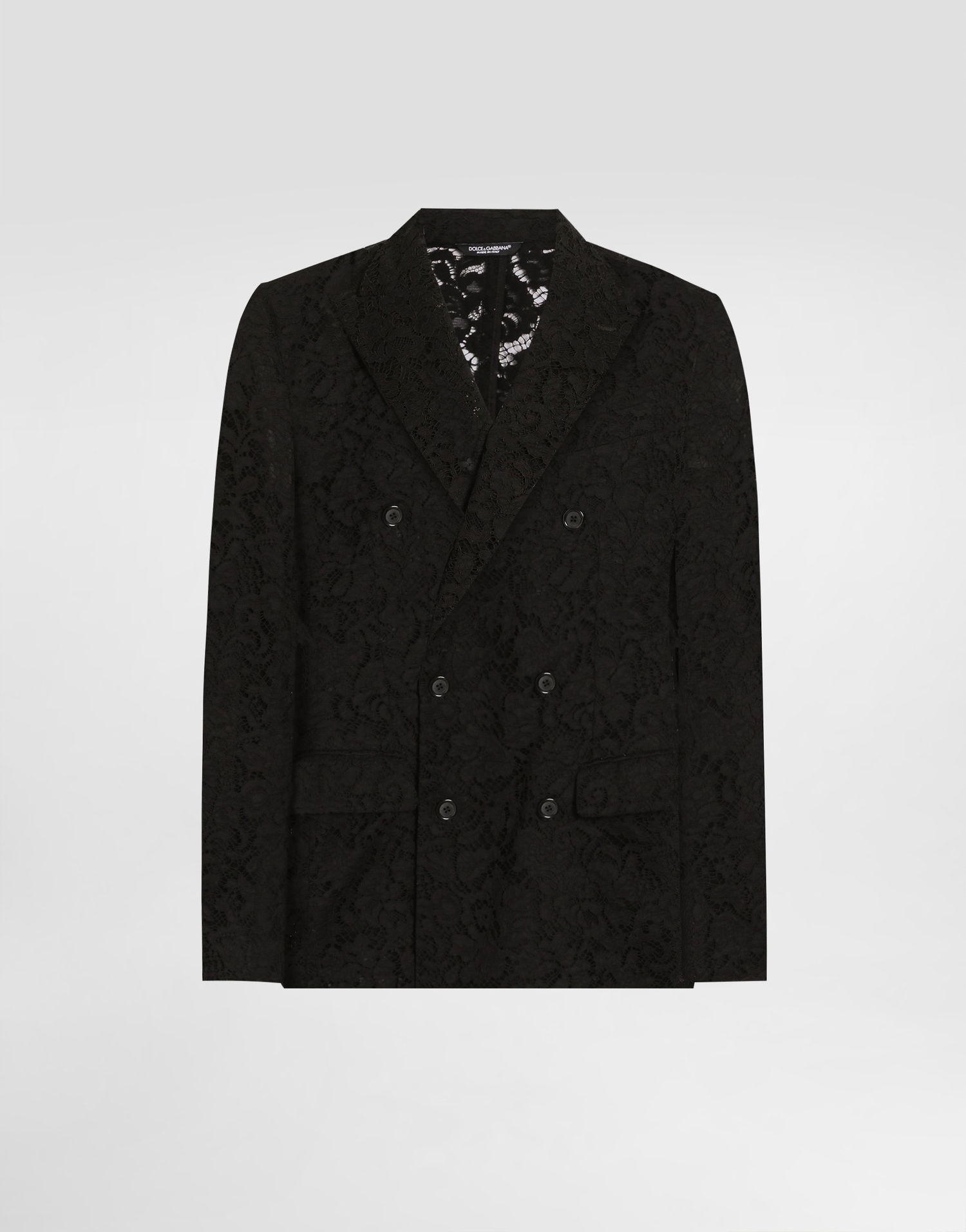 Bunda Dolce & Gabbana Dolce & Gabbana Double-breasted Cordonetto Lace Jacket Čierna | G2SV7THLM5EN0000, 0