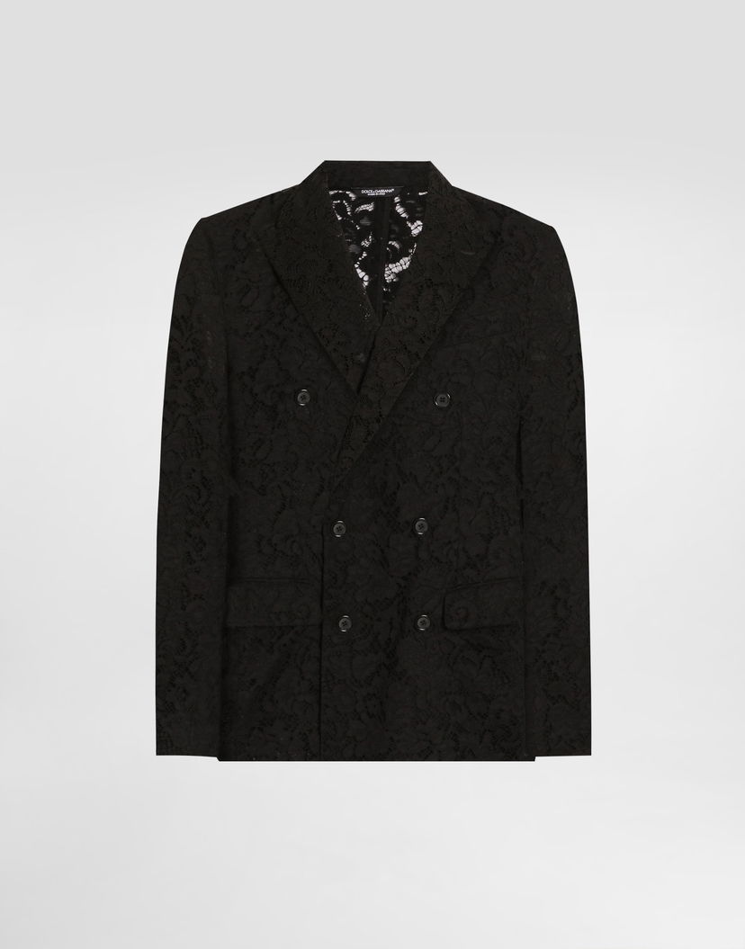 Bunda Dolce & Gabbana Dolce & Gabbana Double-breasted Cordonetto Lace Jacket Čierna | G2SV7THLM5EN0000