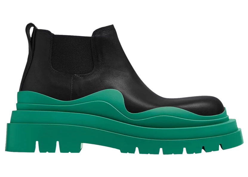 Tenisky a topánky Bottega Veneta Tire Boot Mid Black Acid Turquoise Zelené | 630281VBS501489, 0