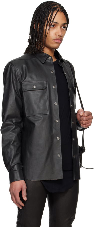Košeľa Rick Owens Rick Owens Hollywood Leather Overshirt Čierna | RU01E5729 LTP, 1