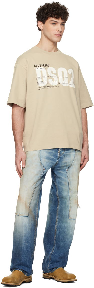 Tričko DSQUARED2 Loose Fit 'DSQ2' T-Shirt Béžová | S74GD1412_D20033, 3