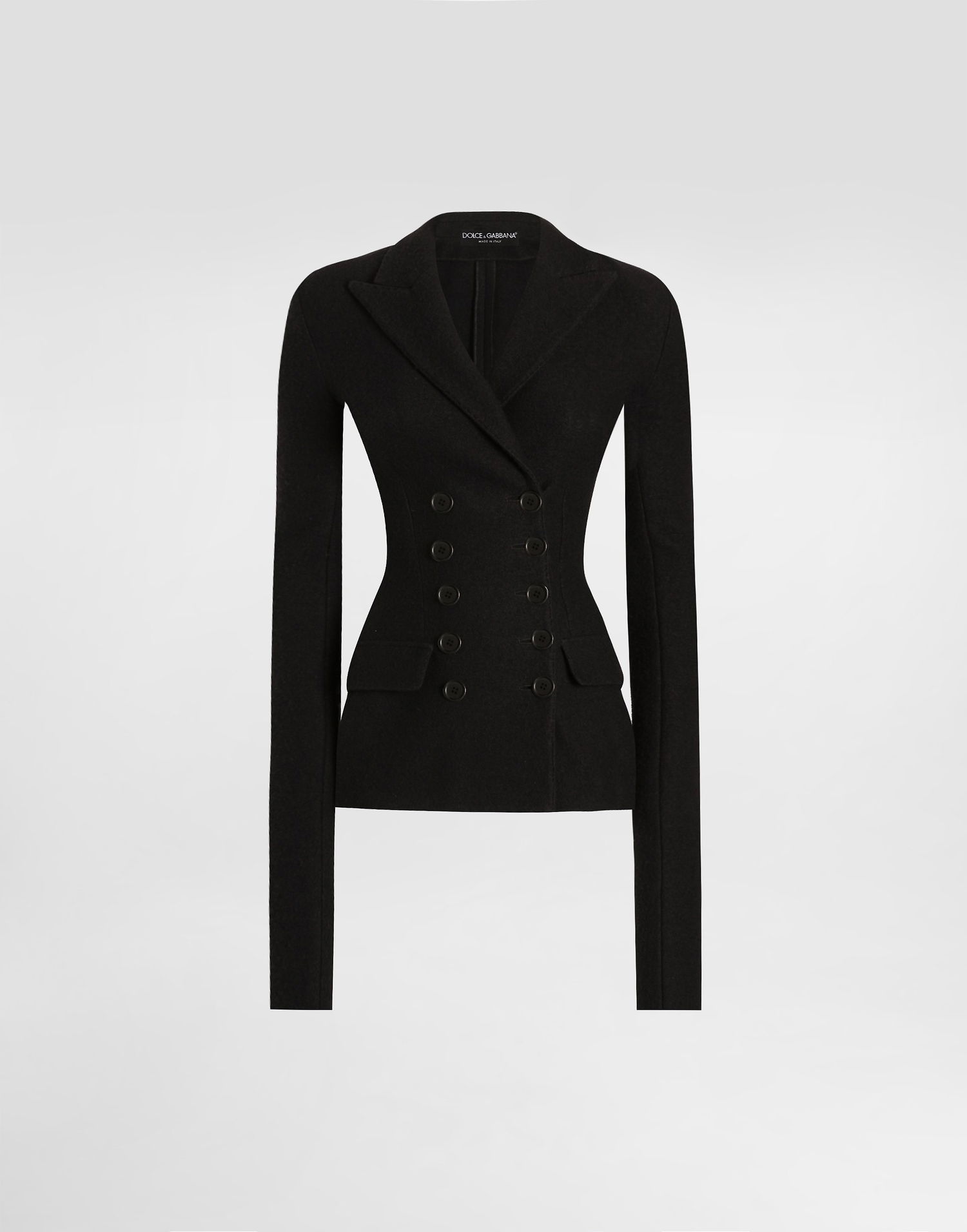 Bunda Dolce & Gabbana Dolce & Gabbana Double-Breasted Wool Cloth Jacket Čierna | F27HDTHU2BBN0000, 0