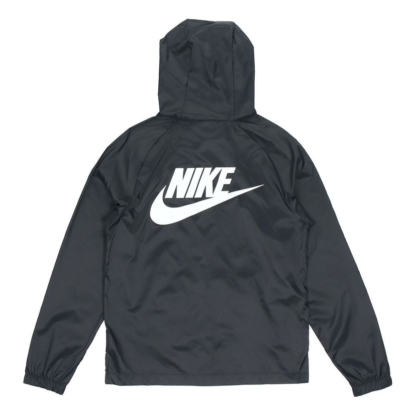Vetrovka Nike Back Large Logo Zipper Hooded Track Jacket Čierna | CZ8677-010