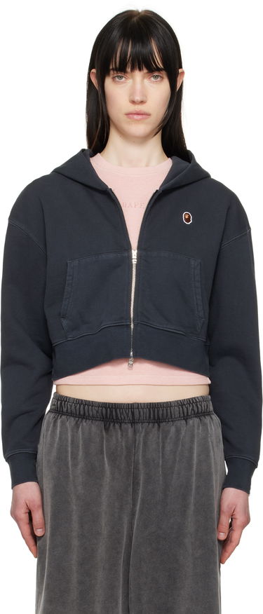 Mikina BAPE BAPE One Point Cropped Zip Hoodie Navy | 001ZPL302007L, 0